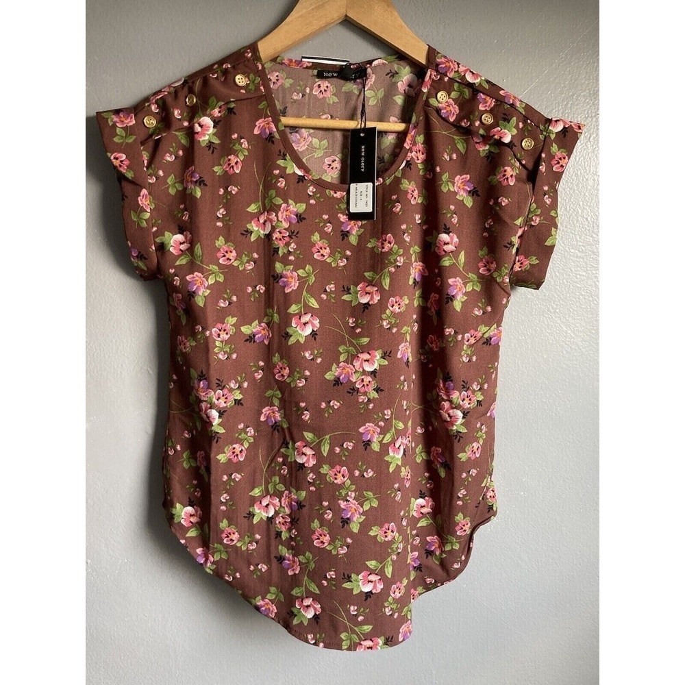 New Glory SIZE Small‎ Floral Tops Blouse Sleeve Short